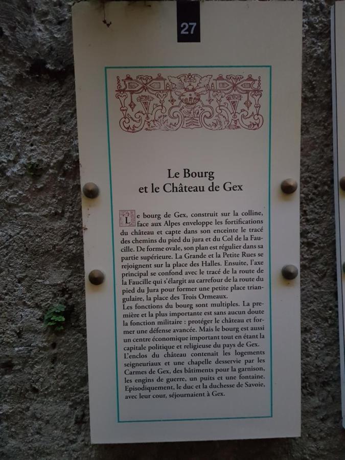 Hebergeneve : Aux Pieds Du Chateau Gex Exterior foto